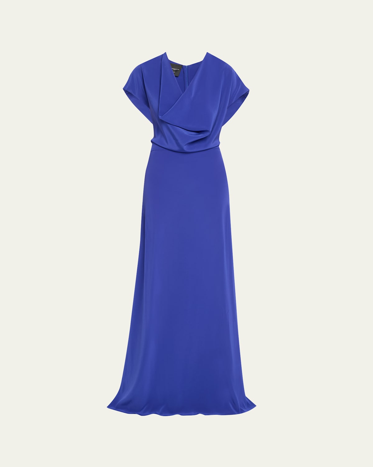 Cowl Neck Trumpet Crepe Gown