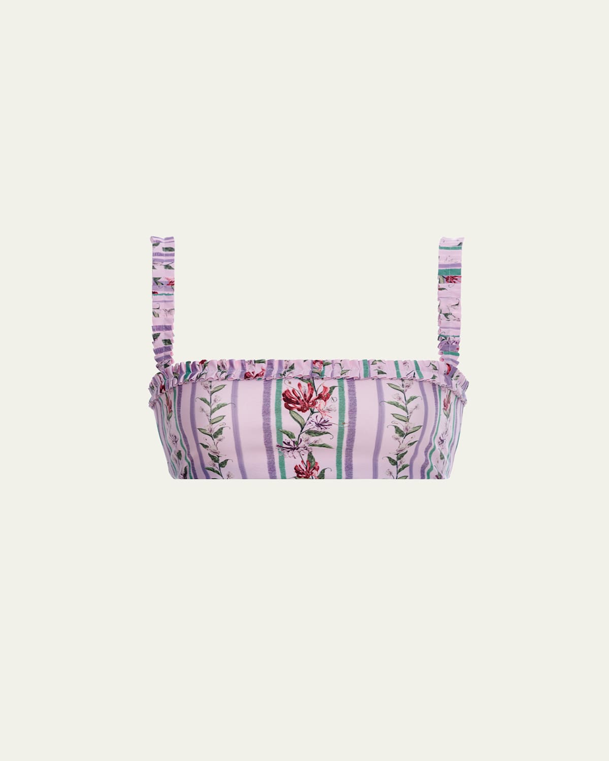 Agua By Agua Bendita Nopal Floral Linen Bikini Top In Multicolor
