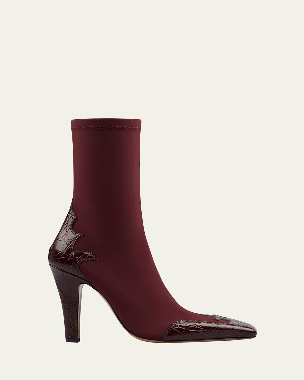 Paris Texas Belle 100 Leather-trimmed Cowboy Boots In Rouge Noir-rouge Noir