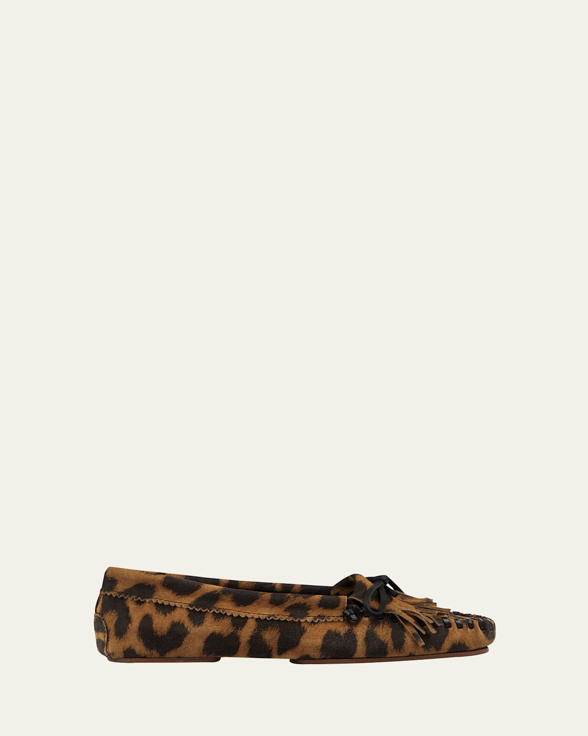 Shop Paris Texas Indiana Leopard Fringe Mocassin Loafers In Natural Leopard