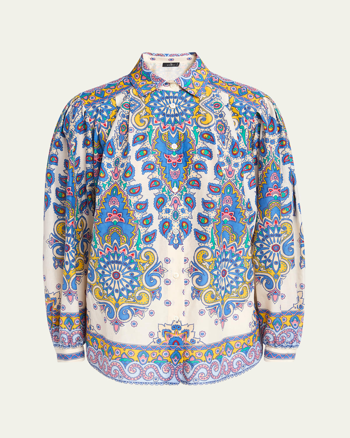Etro Paisley Button Down Blouse In Print On White Base