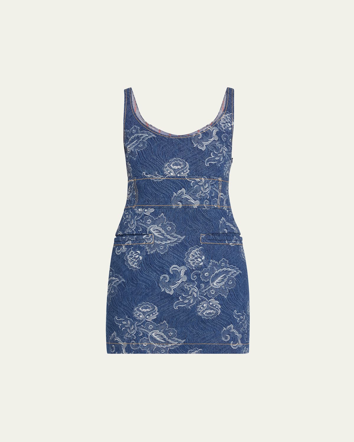ETRO PAISLEY DENIM MINI DRESSES 