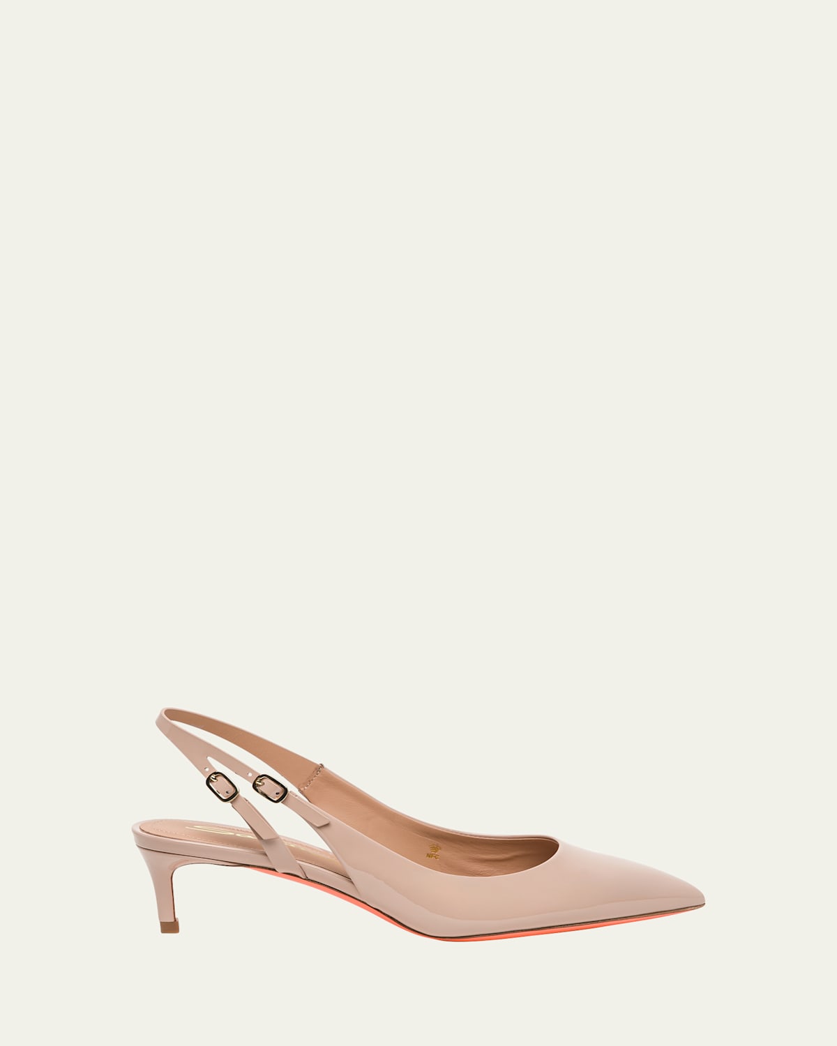 SANTONI AUDREY PATENT KITTEN SLINGBACK PUMPS 