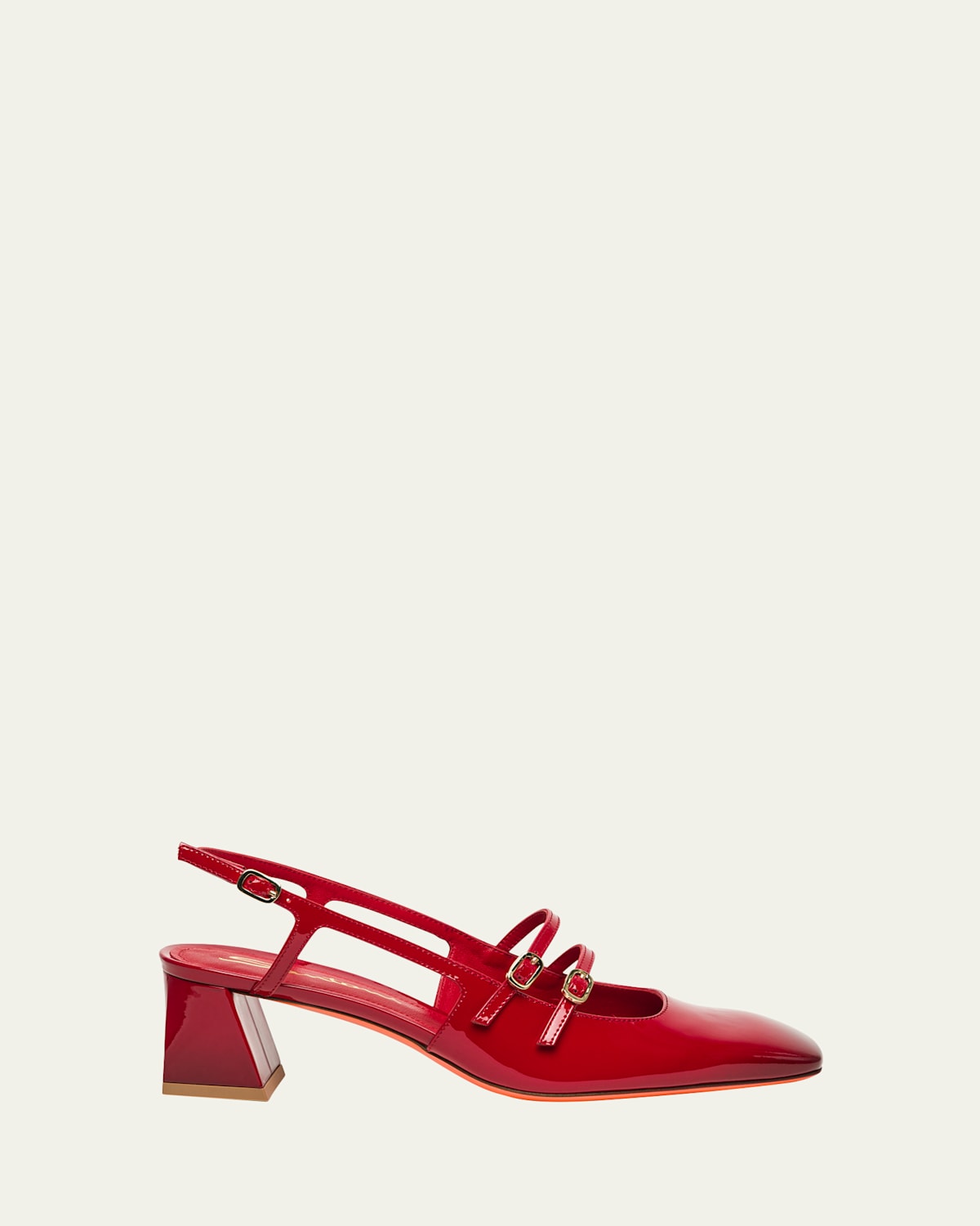 SANTONI AURORA BUCKLE PATENT LEATHER PUMPS