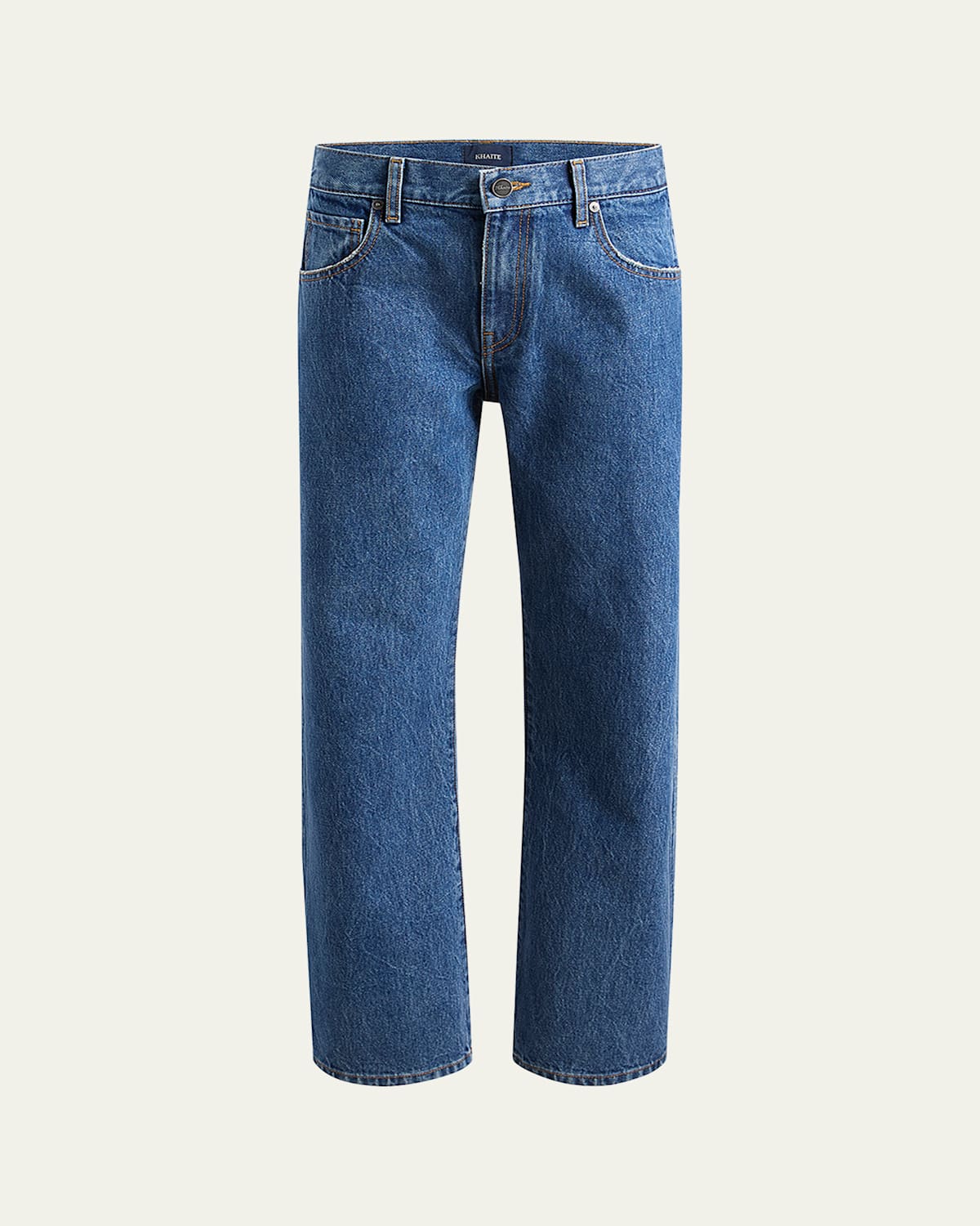 Khaite Kerrie Acid-wash Straight-leg Jeans In Blue