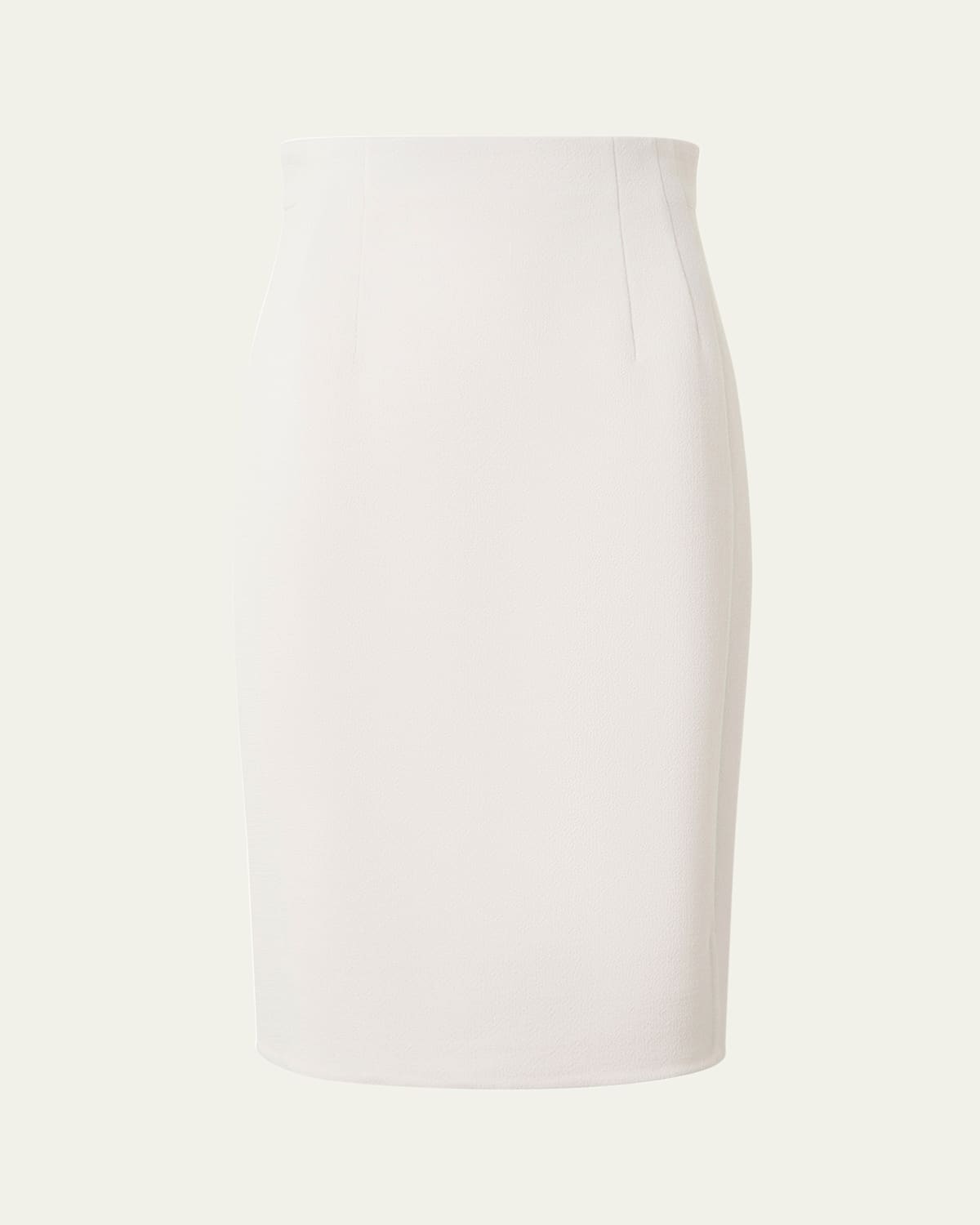 Akris Double Face Virgin Wool Crepe Pencil Skirt In Ecru