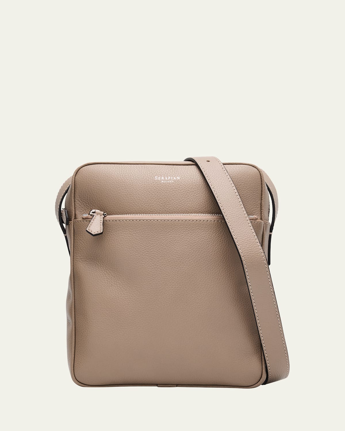 Men's North-South Cachemire Leather Messenger Bag