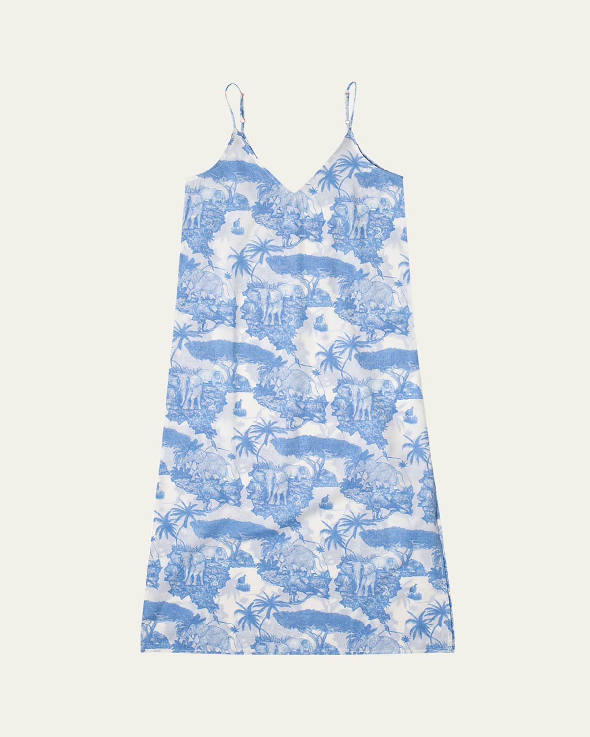 Toile-Print Cotton Slip Nightie