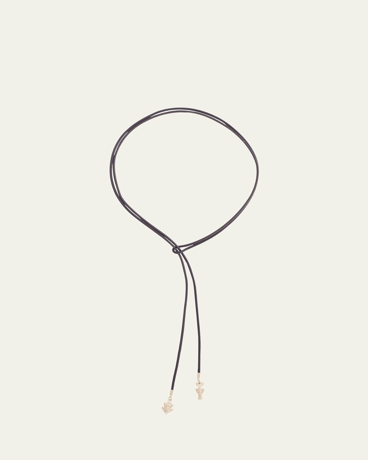 x Carey Lowell 18K Yellow Gold Harmonia Lariat Leather Cord Necklace, 50"L