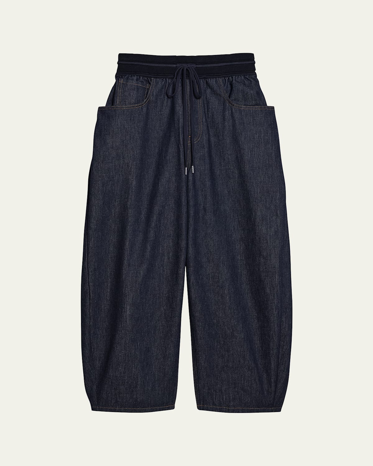 Helmut Lang Women's Barrel-leg Cocoon Jeans In Raw Indgo