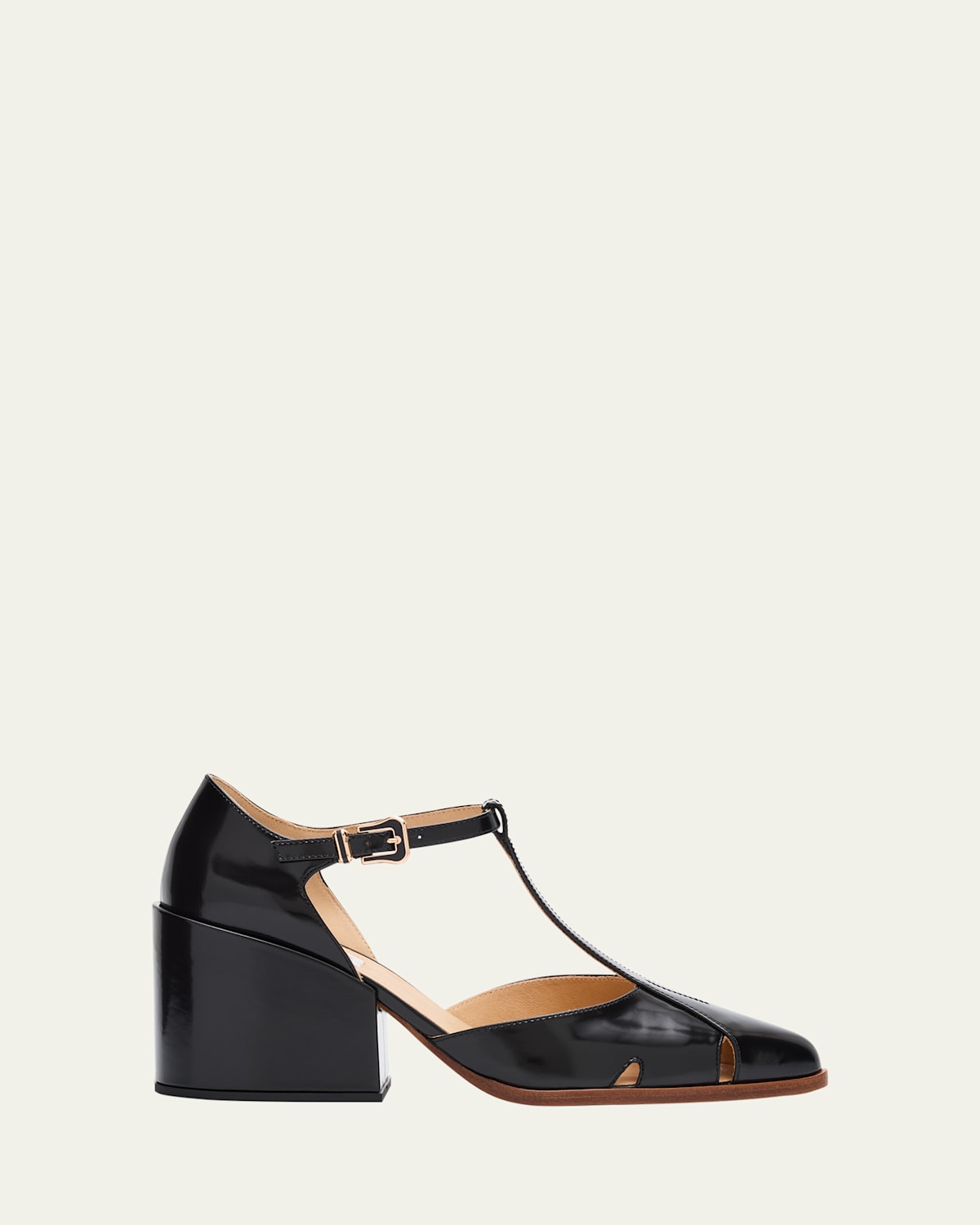 Gabriela Hearst Hawes Heel Pump In Black Leather In Black