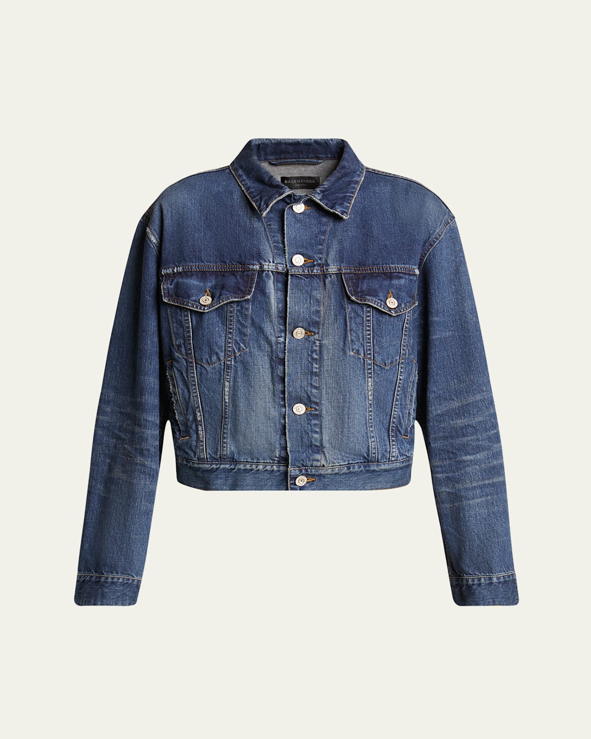 Balenciaga Denim Small Fit Jacket In Blue