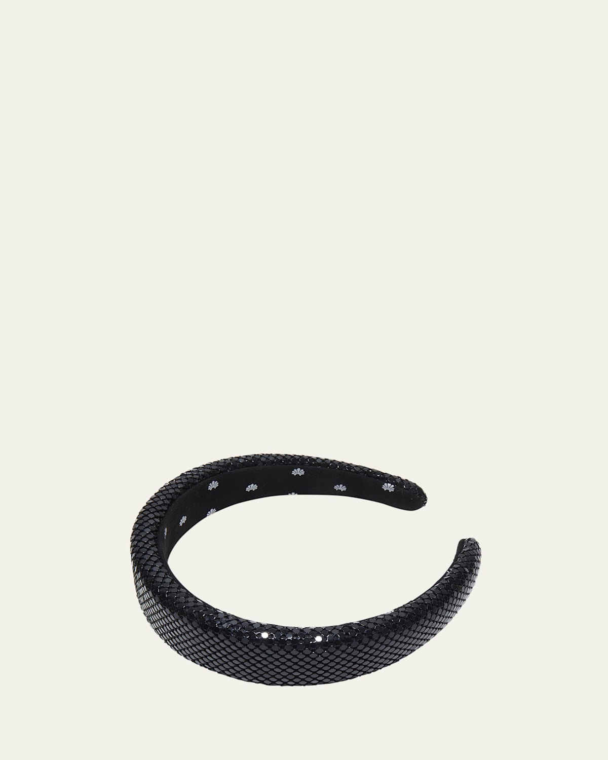 Lele Sadoughi Alice Chain Mail Headband In Jet