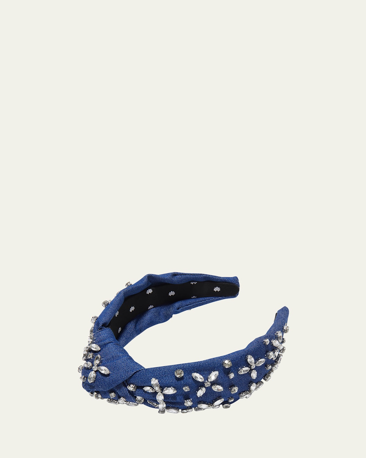Knotted Crystal Denim Headband