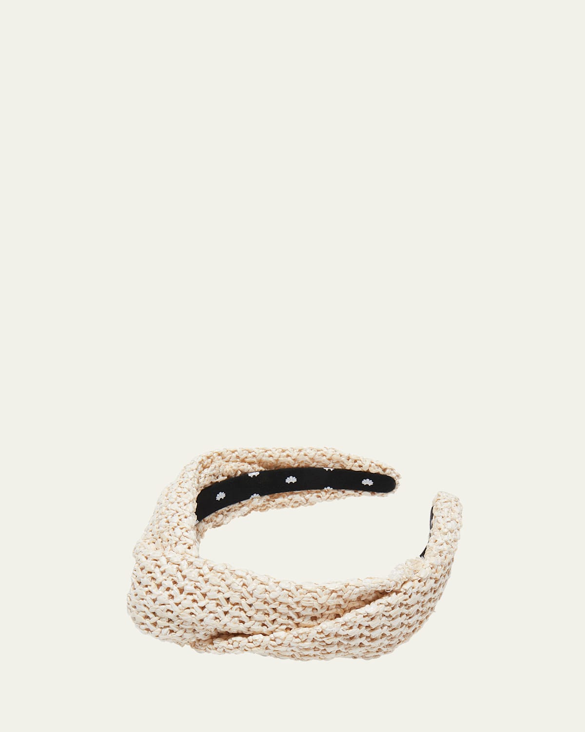 Lele Sadoughi Greta Twisted Raffia Headband In White Wash