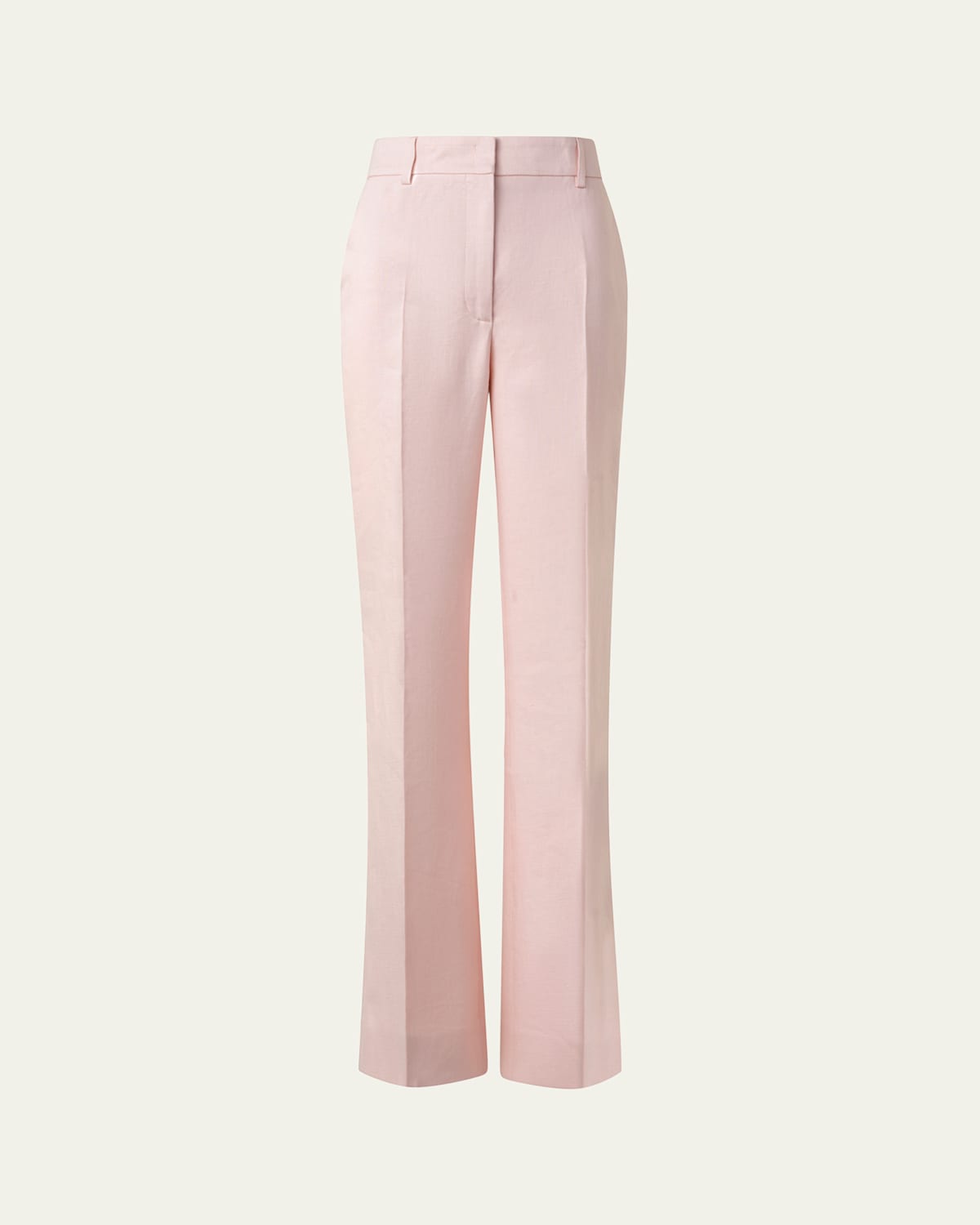 Shop Akris Florine Wide Leg Linen Double-face Pants In Peach