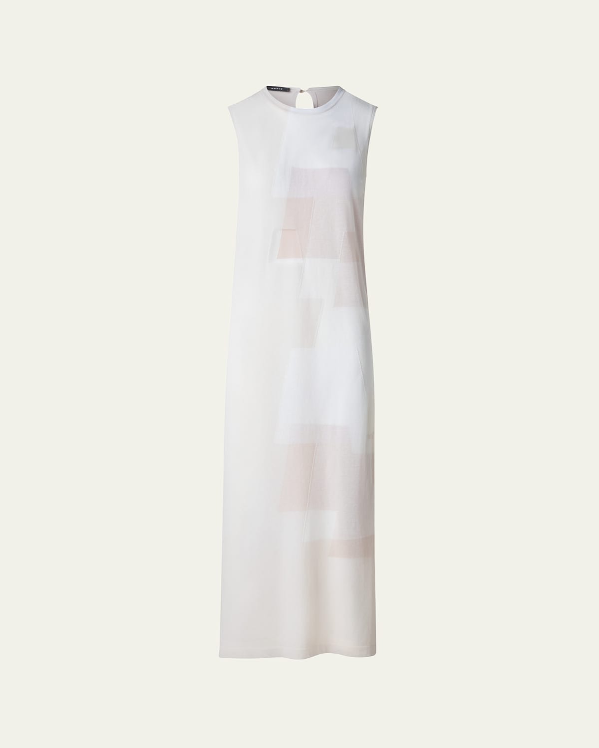 Long Trapezoid Intarsia Knit Dress