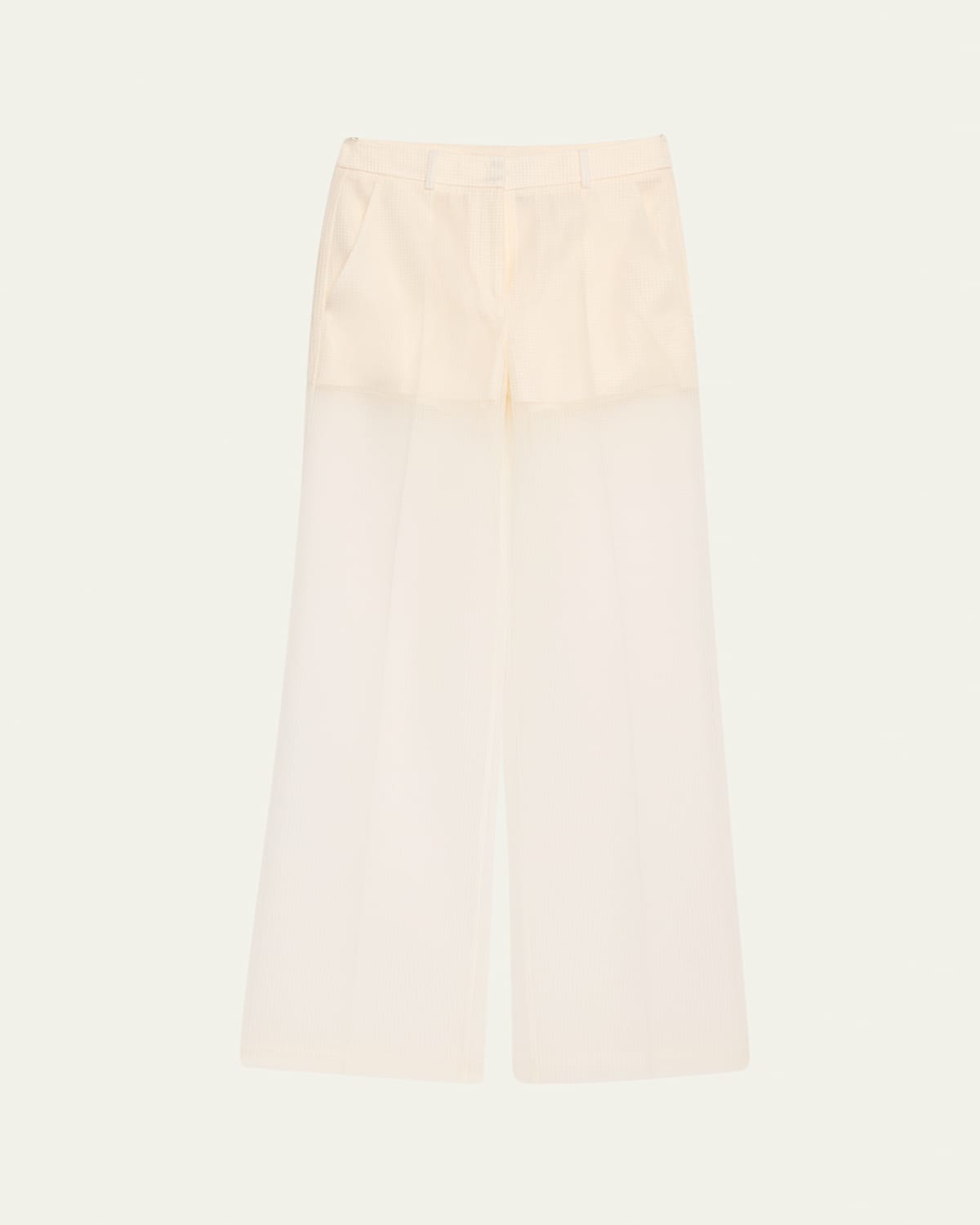 Shop Akris Melin Techno Grid Wide-leg Pants In Pure White