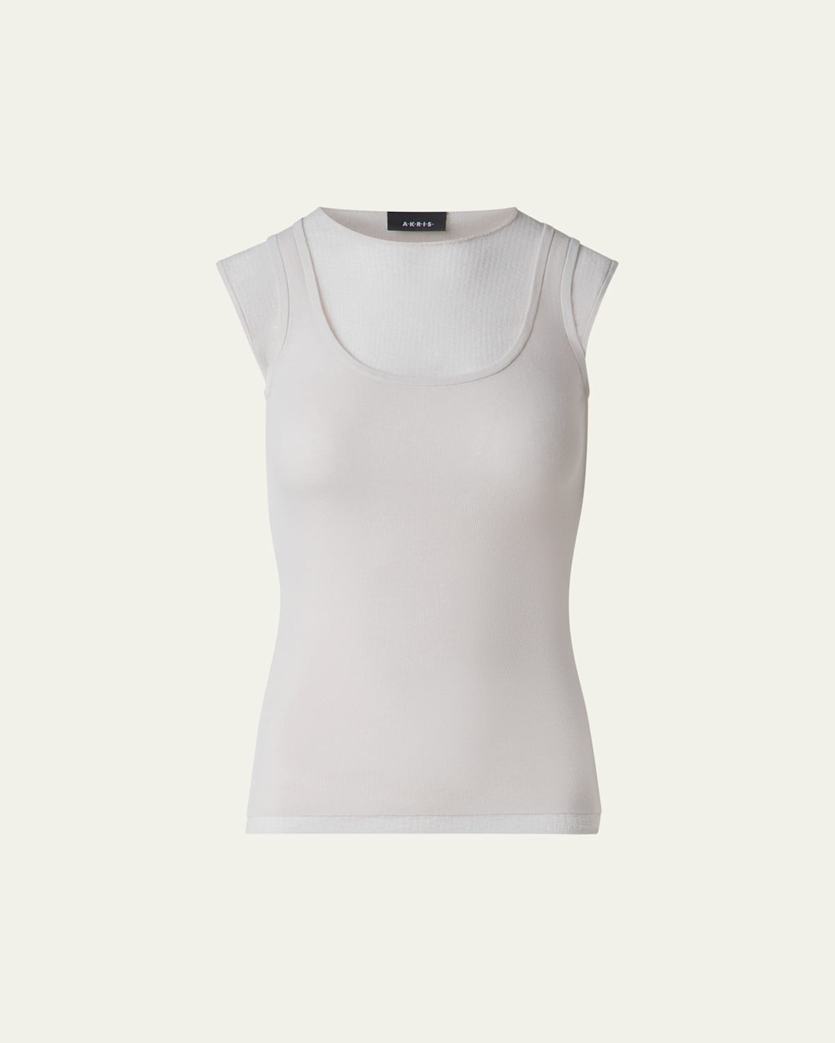 Akris Knit Overlayer Top In Greige