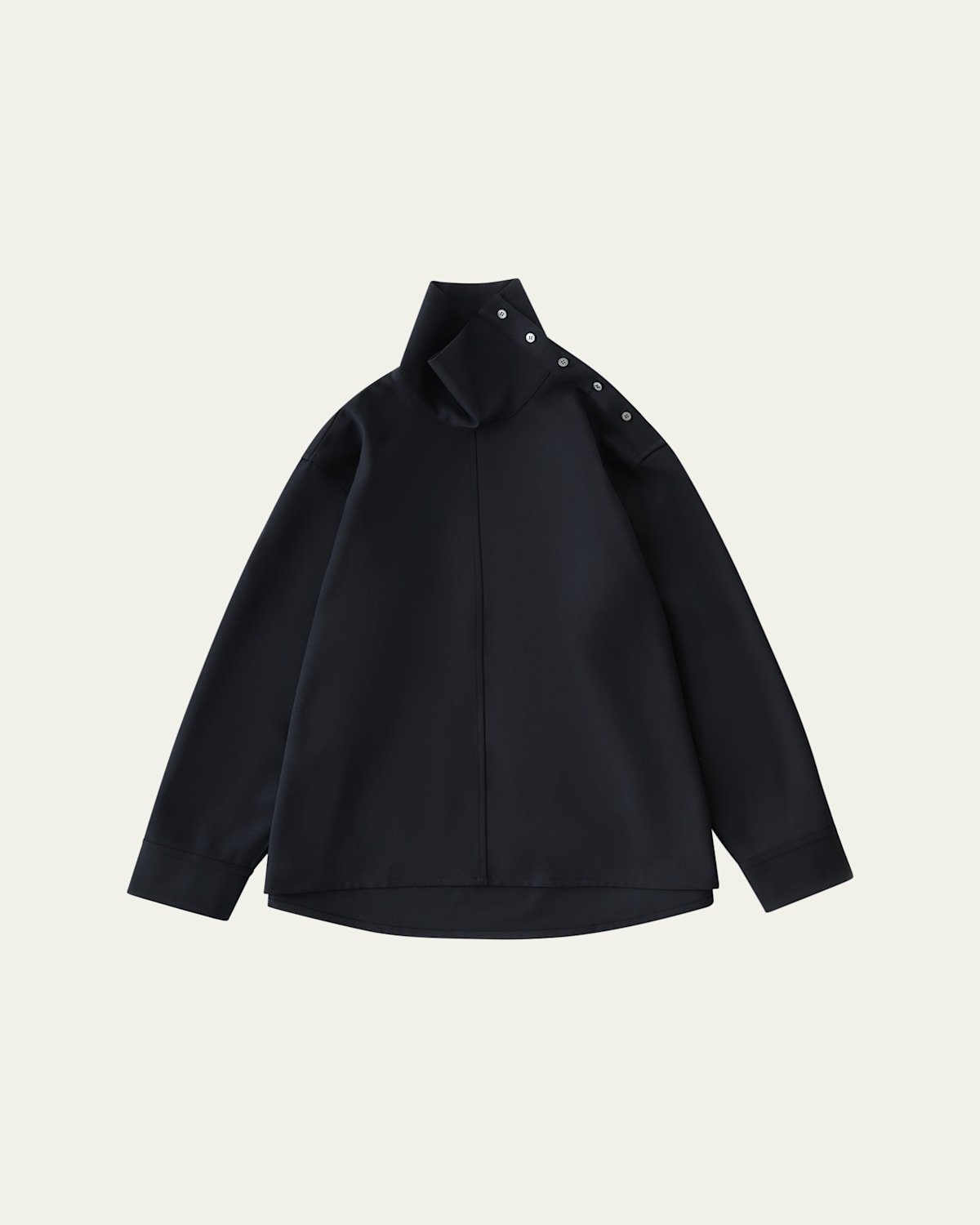 Studio Nicholson Wist Draped High-neck Top In Darkest Navy