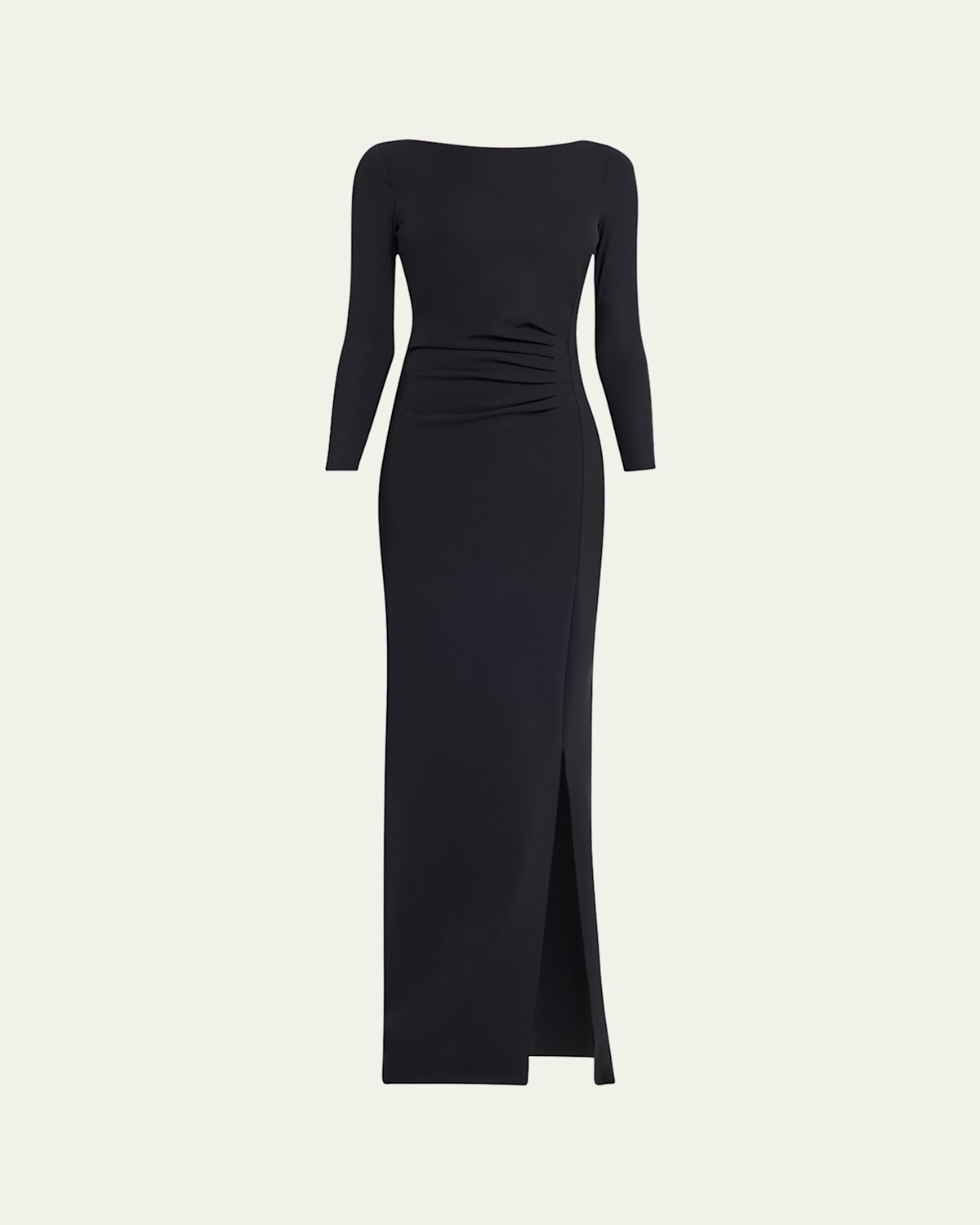 Shop Chiara Boni La Petite Robe Brestina Bateau-neck Bow Column Gown In Blackwhite