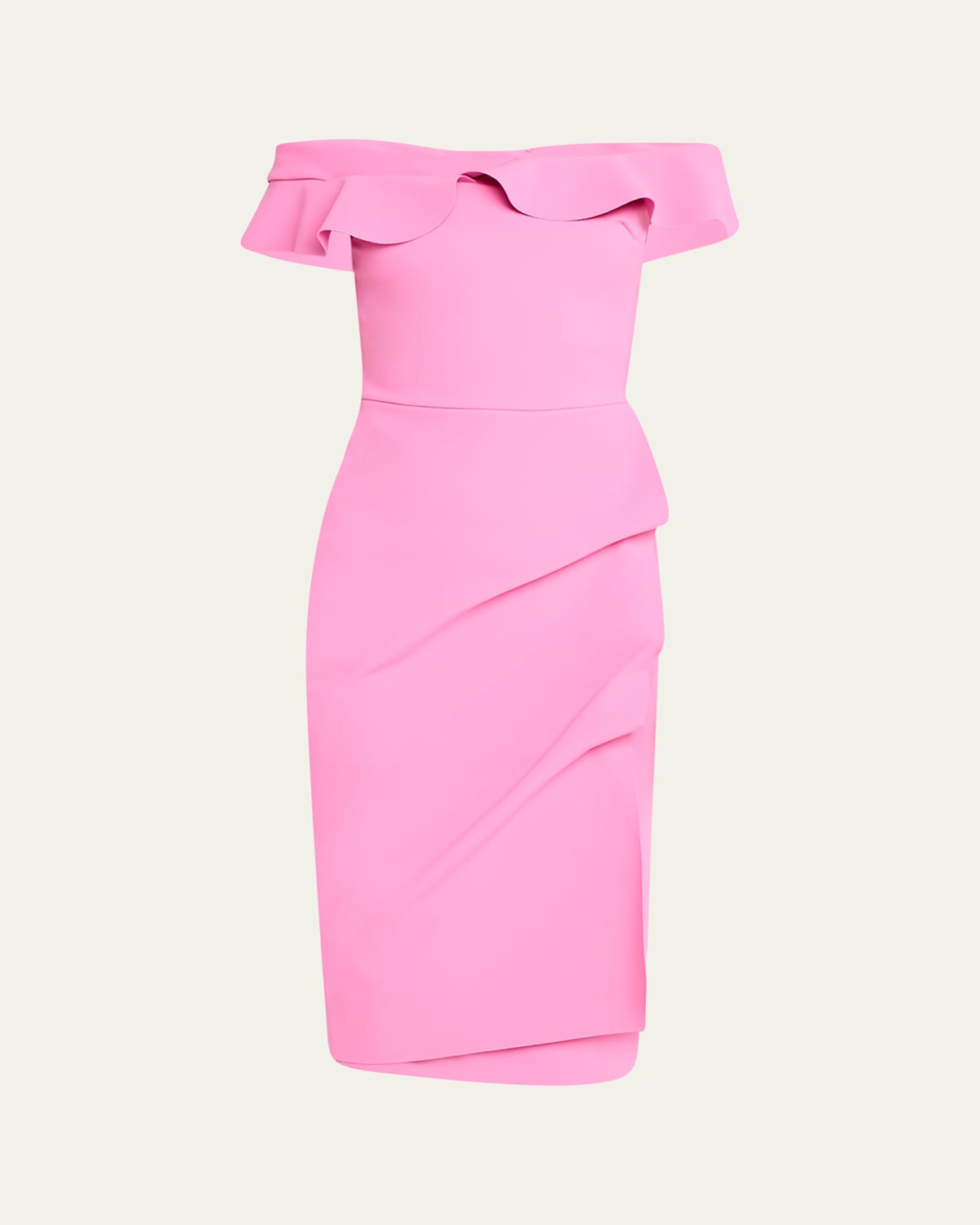 CHIARA BONI LA PETITE ROBE NIDANDRE OFF-SHOULDER RUFFLE MIDI DRESS 