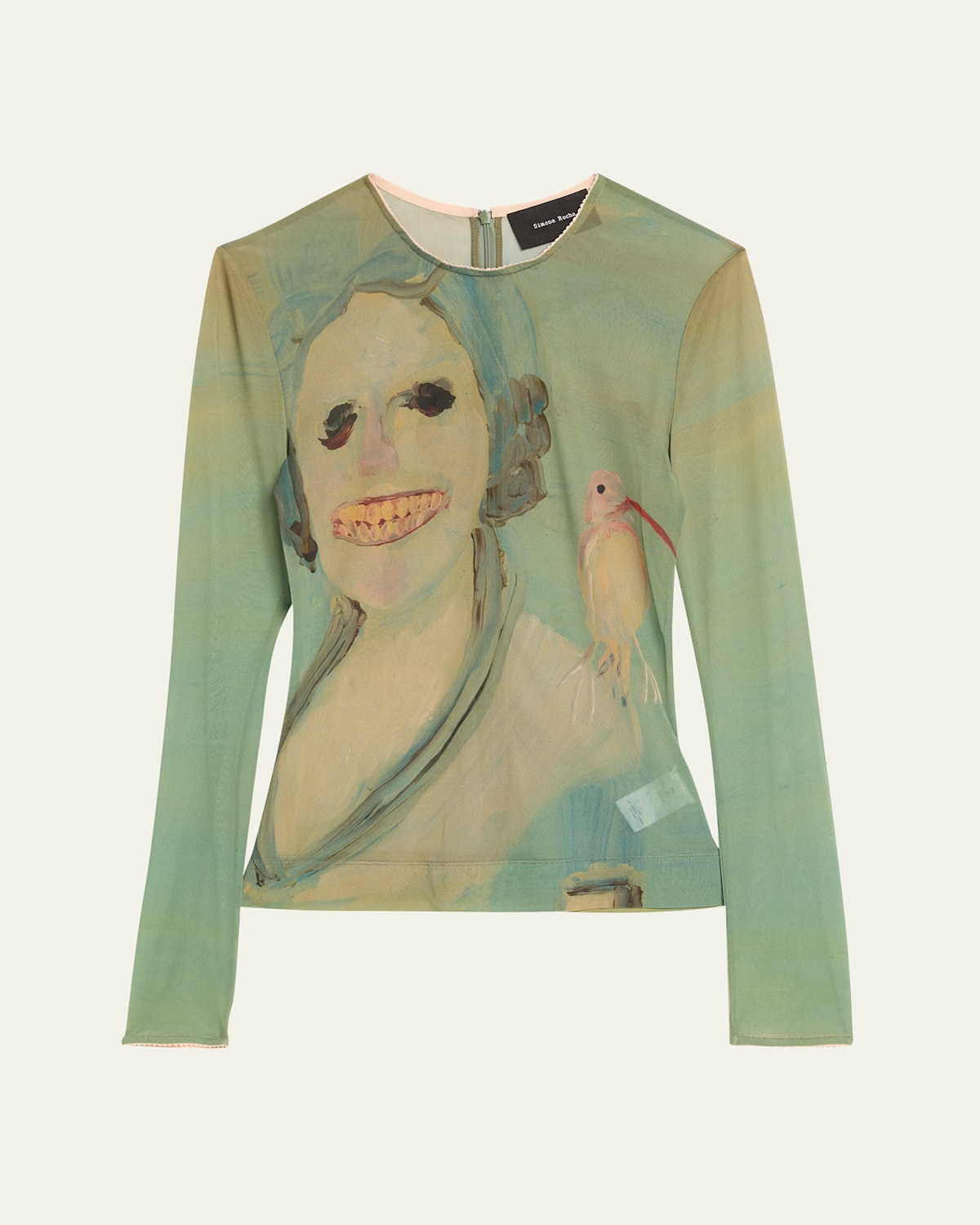 Simone Rocha Genieve Figgis Print Fitted Ballet Mesh Top