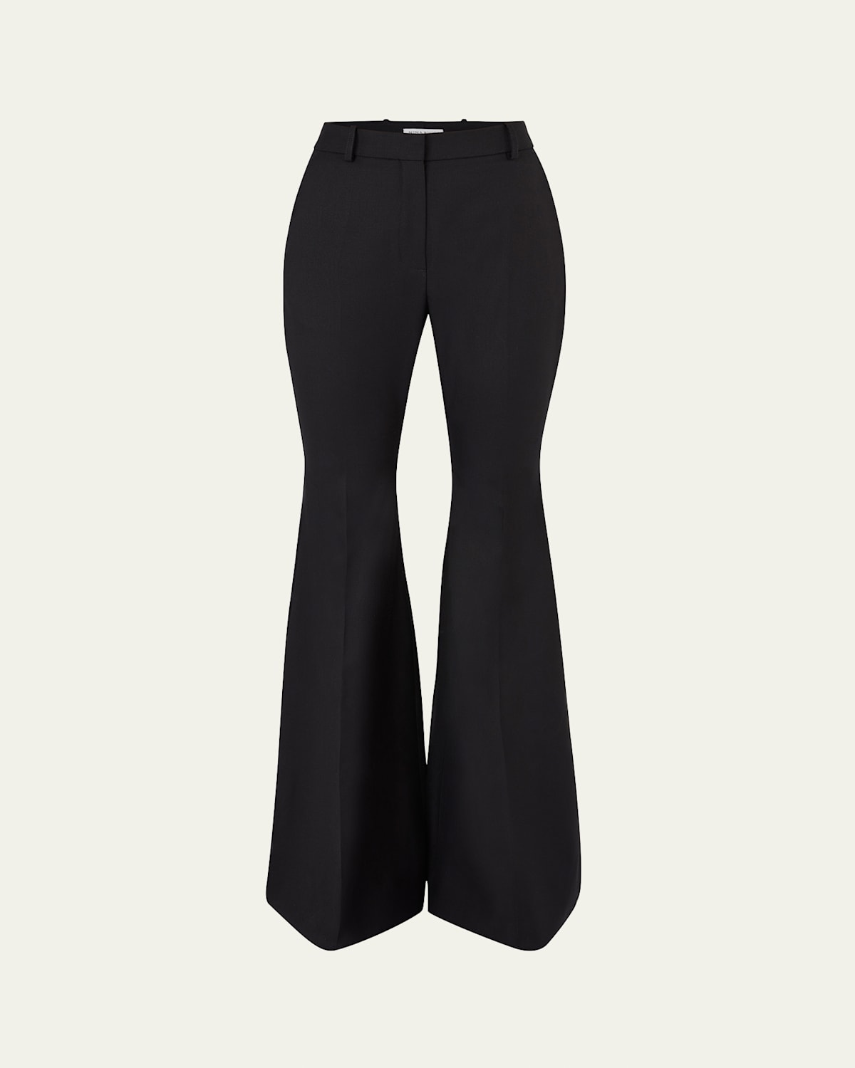 Nina Ricci Wool Gabardine Flared Trousers In Black