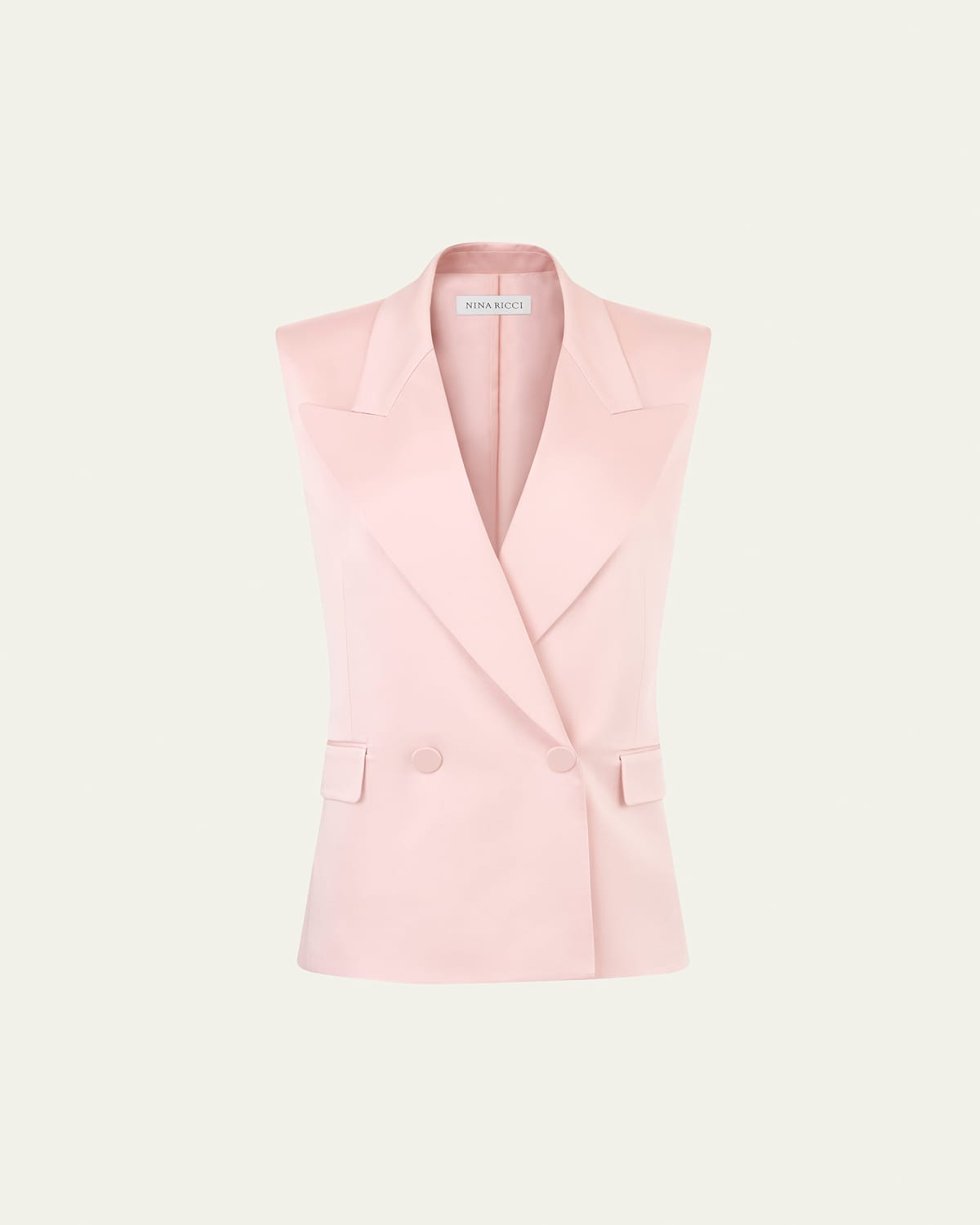 Satin Double-Breasted Blazer Vest