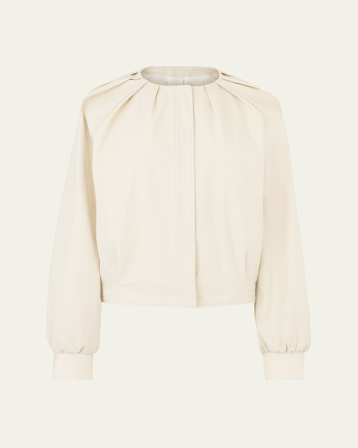 Cropped Canvas Bomber Jacket