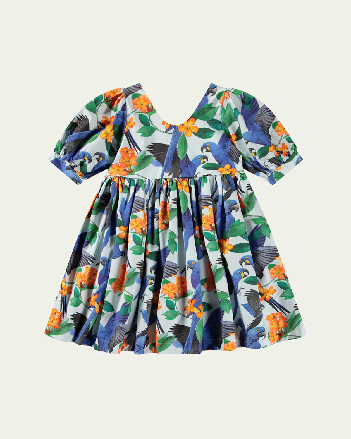 Molo Girl's Camilo Dress In Macaws Blue