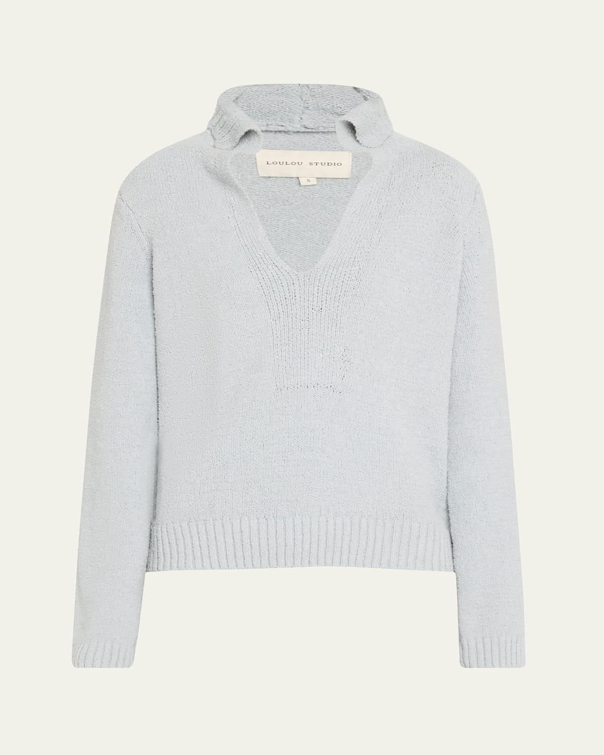 Loulou Studio Johnny Collar Cotton Sweater In Mist
