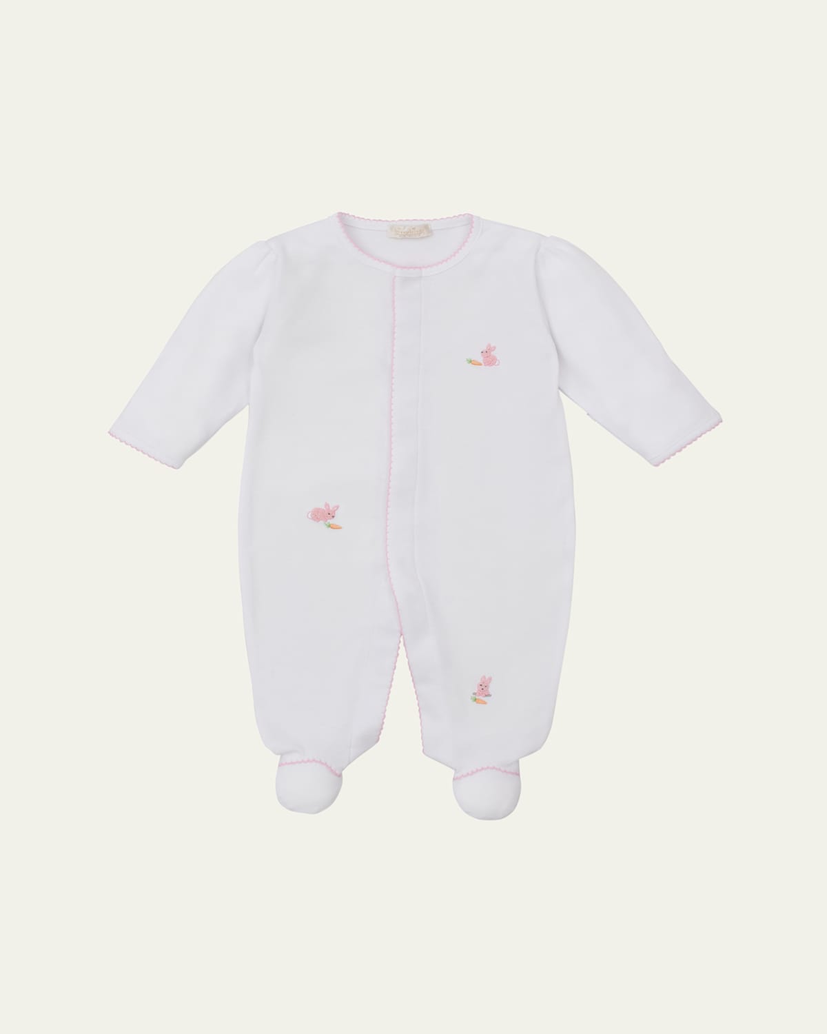 KISSY KISSY GIRL'S PREMIER HAND EMBROIDERED BUNNY PATCH FOOTIE 