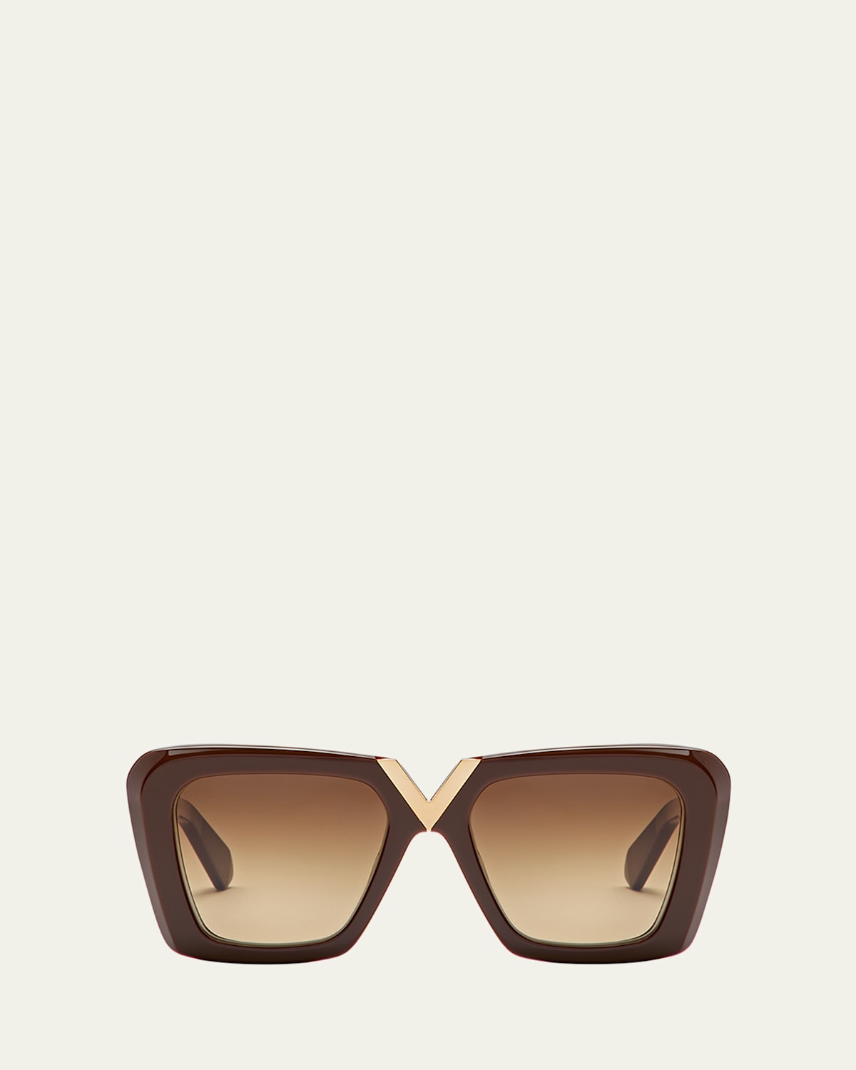 Valentino V-gold Ii Acetate Butterfly Sunglasses In Brown