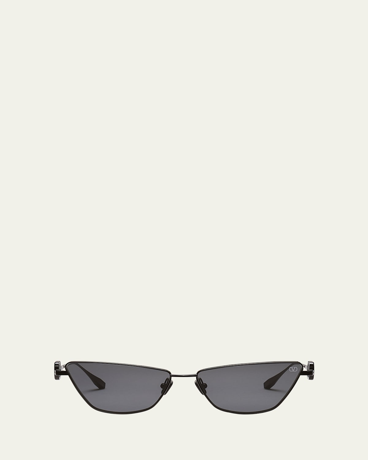 V-Logo Titanium Cat-Eye Sunglasses