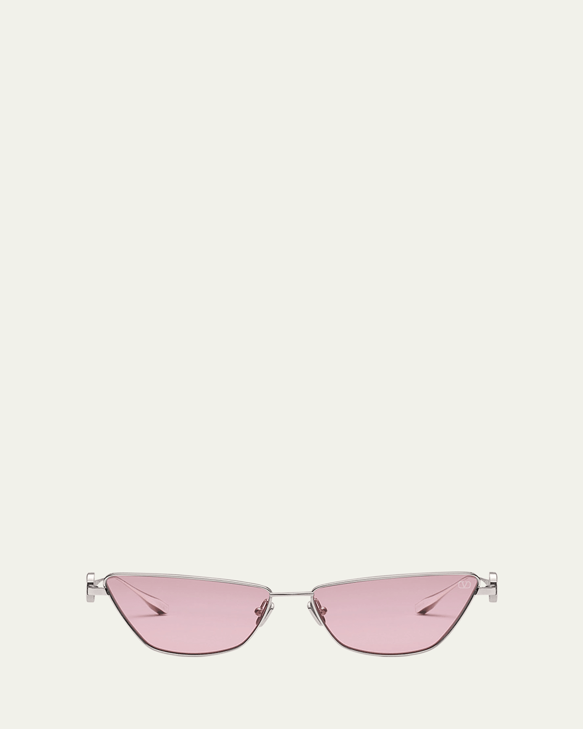 V-Logo Titanium Cat-Eye Sunglasses