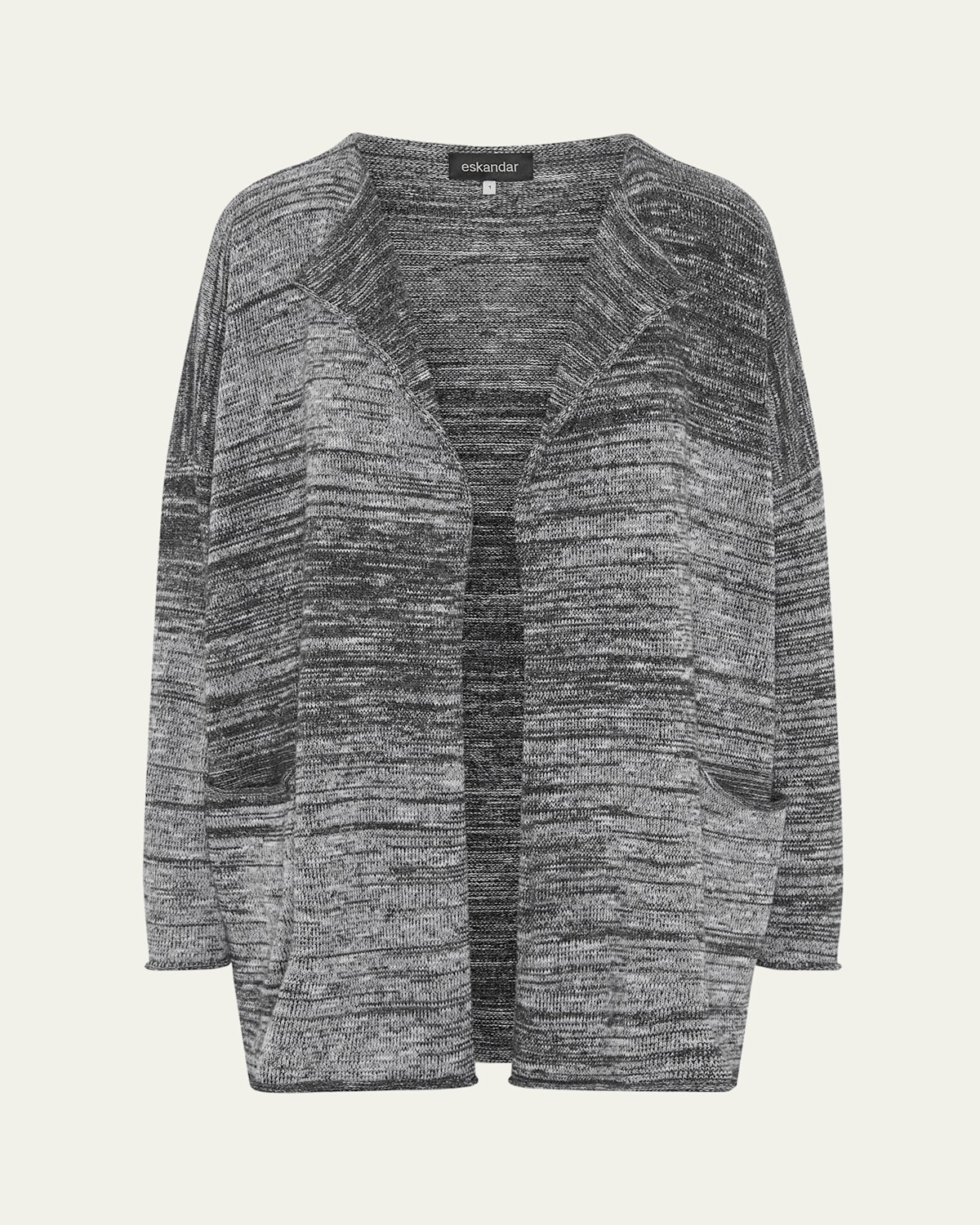 Eskandar Open Front Jacket (mid Plus Length) In Monochrome