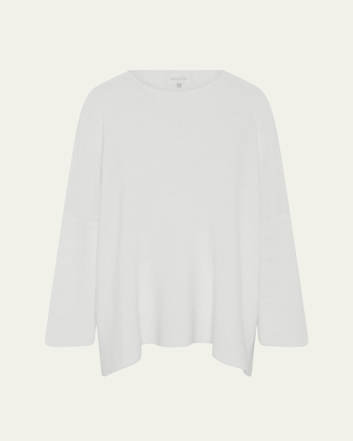 Eskandar Silk Boat-neck Top In White