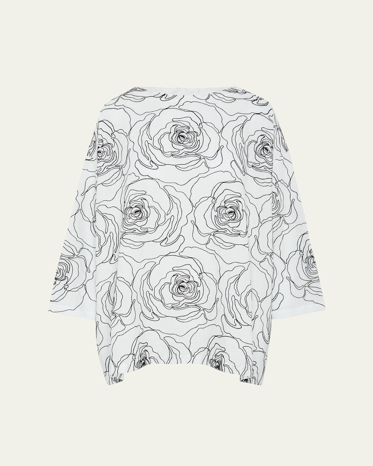 Eskandar Wide A-line Scoop-neck Tunic (long Length) In White