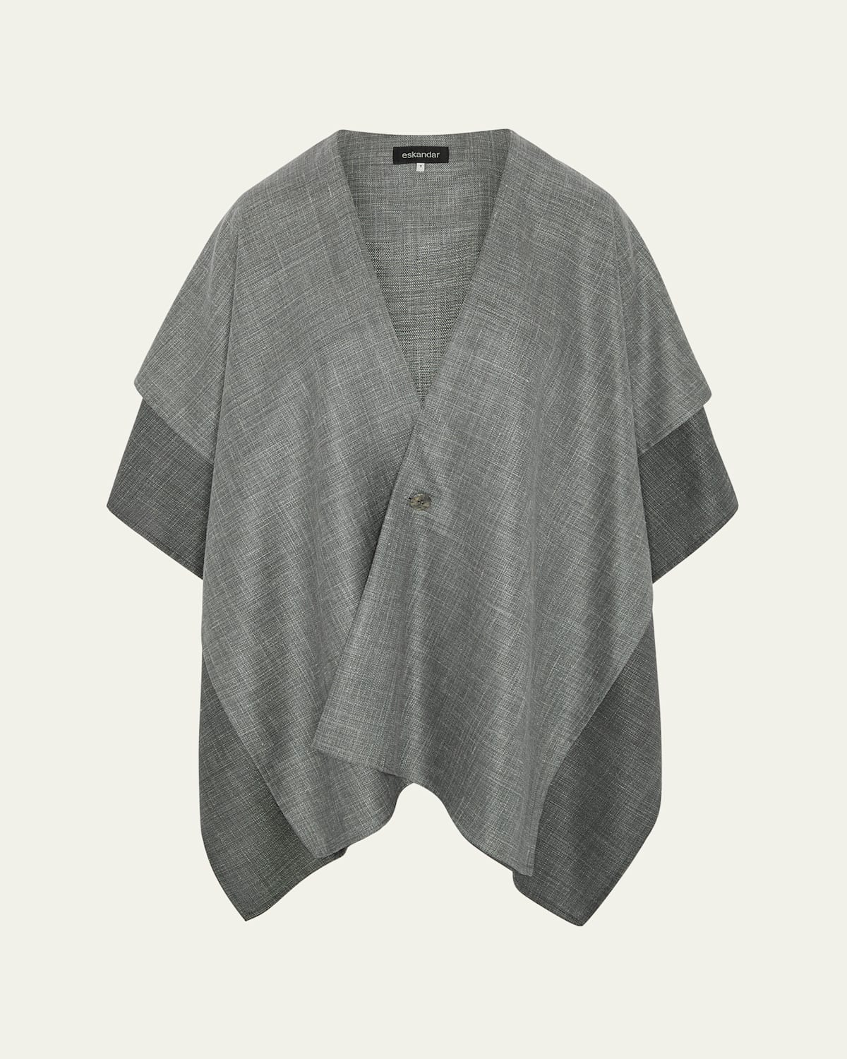Eskandar Double Layer Blanket Tabard (long Length) In Grey