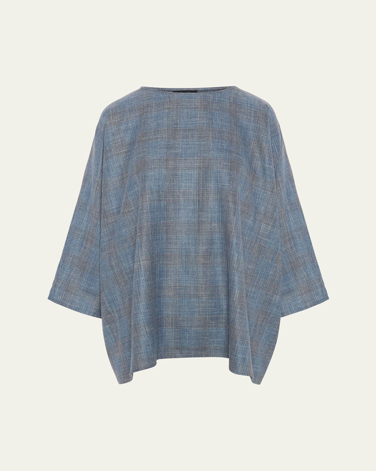 Eskandar Boat-neck Top (long Length) In Fadedblue