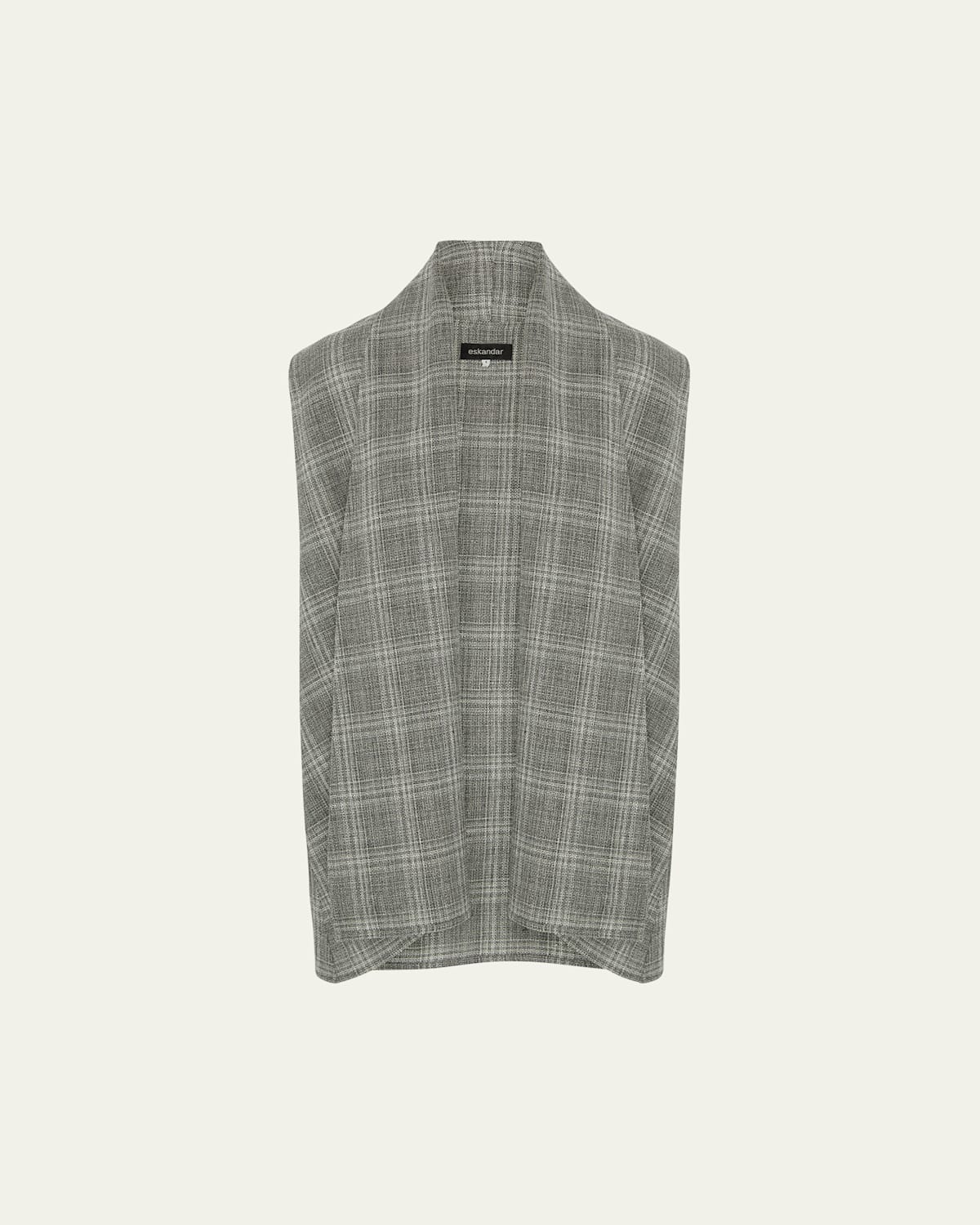A-Line Scrunch Shawl-Collar Waistcoat (Long Length)