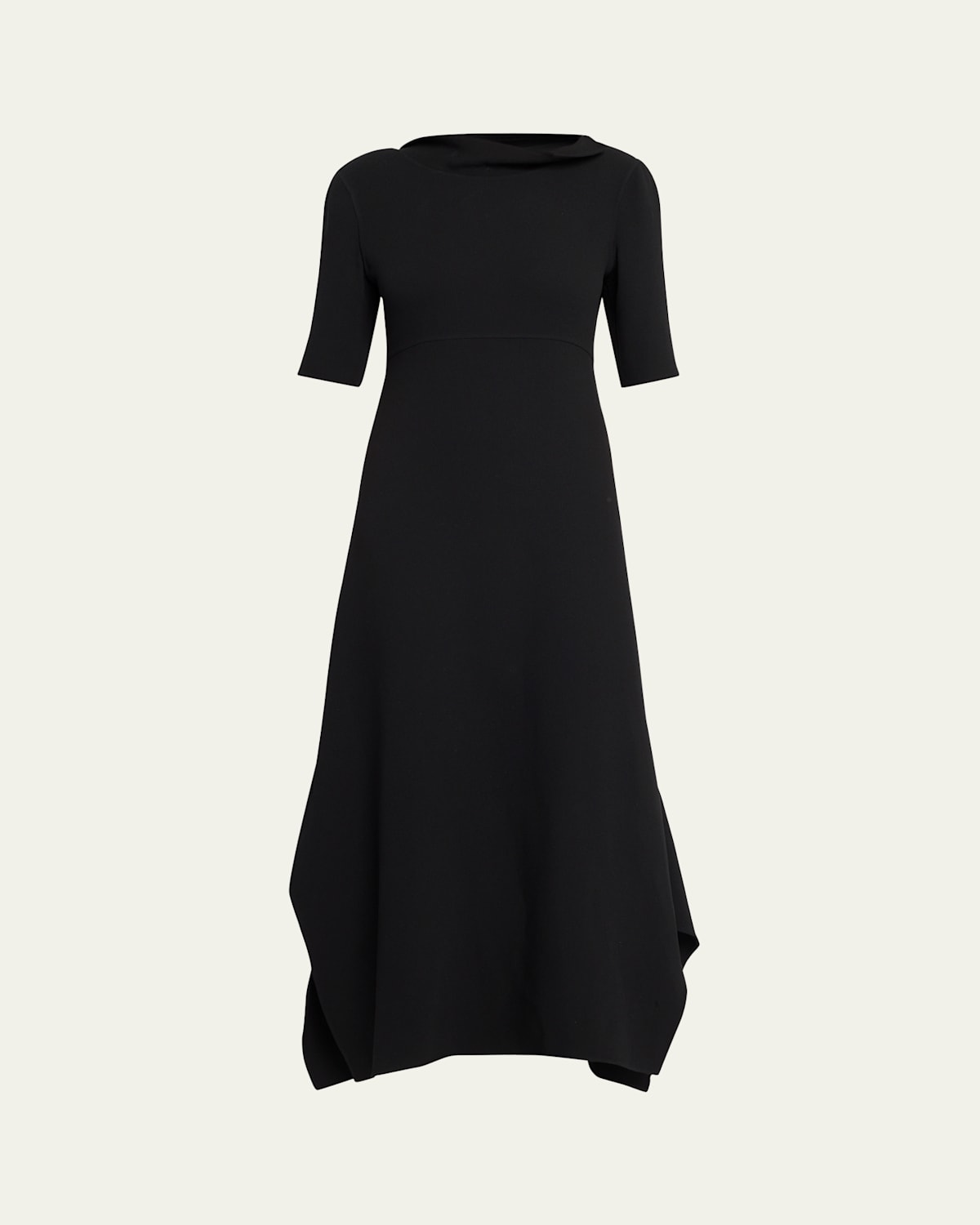The Row Faede Draped Back Long Silk Dress In Black