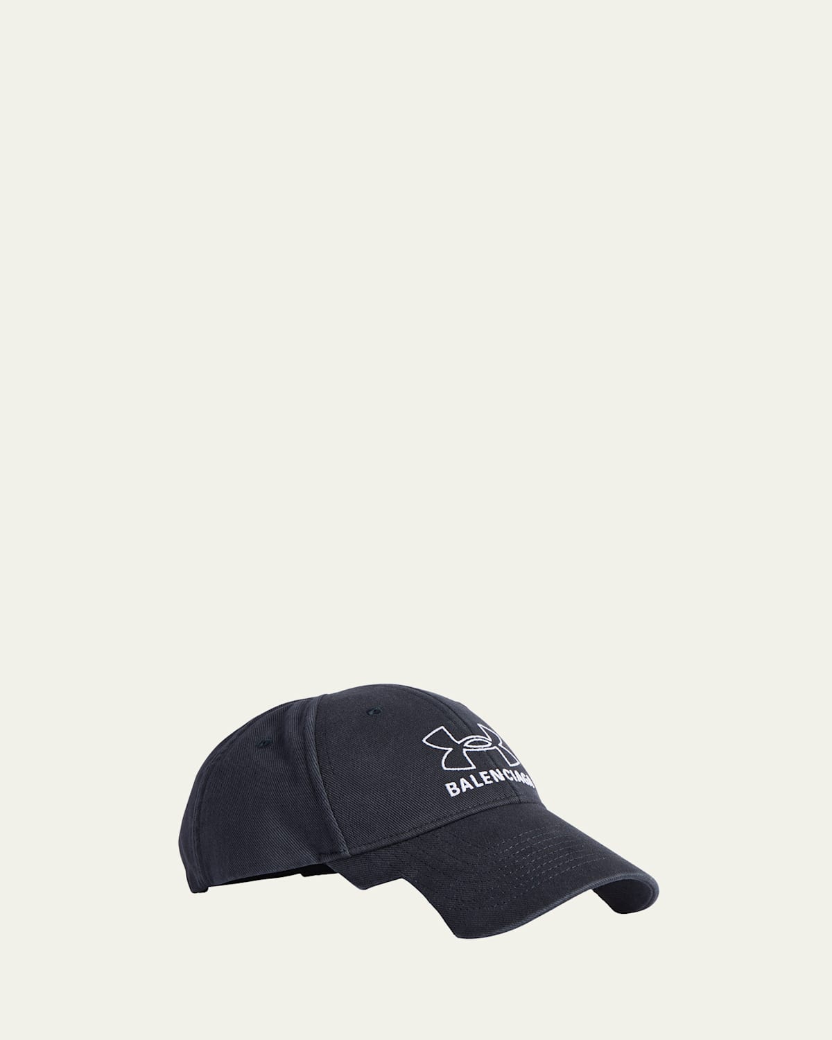 Shop Balenciaga X Under Armour Men's Logo Baseball Cap In Wash Black White
