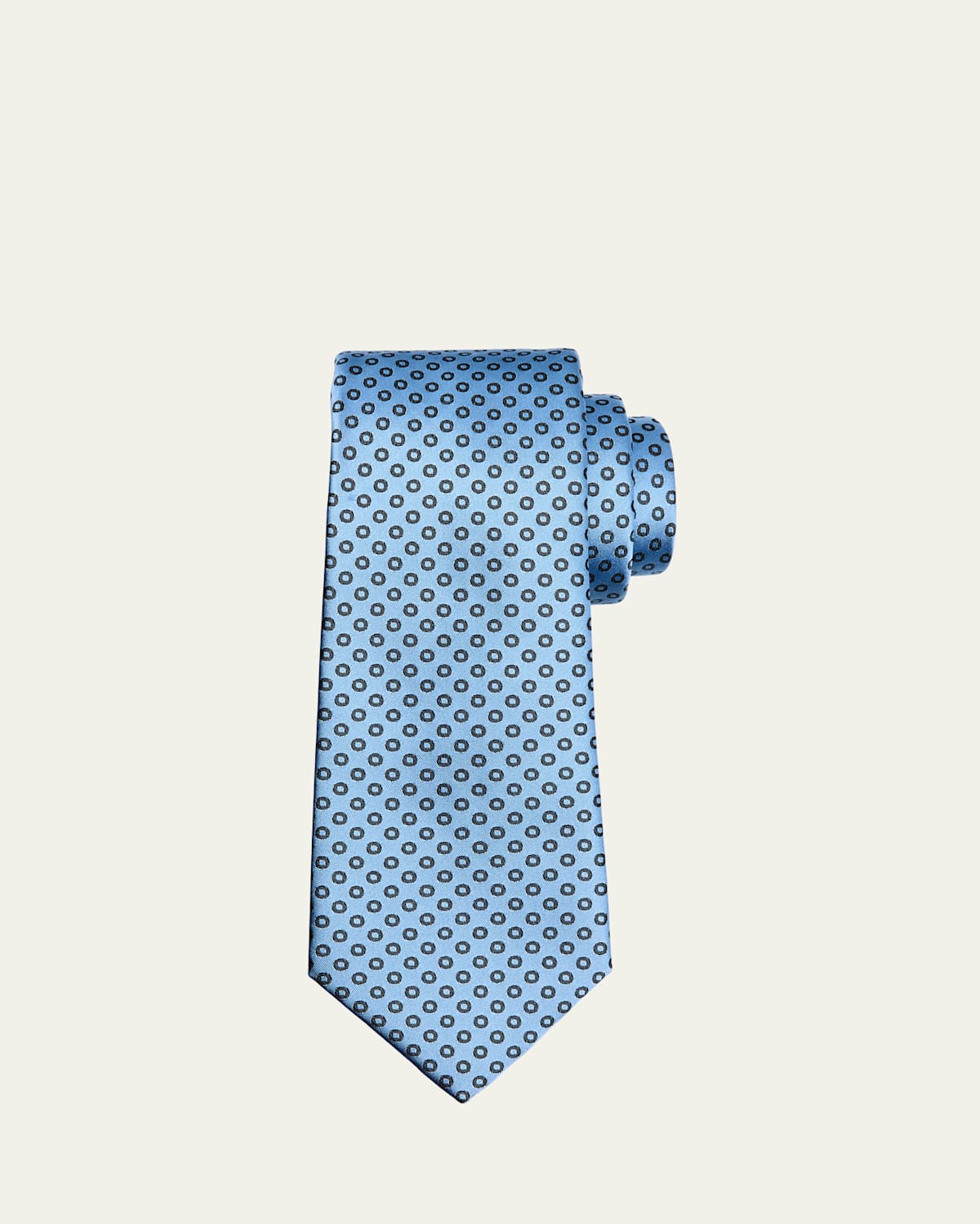 Giorgio Armani Men's Micro-circle Silk Tie In Light Blue