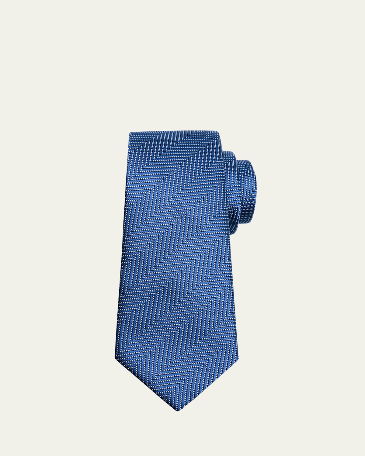 Giorgio Armani Men's Herringbone Silk Tie In Marine Blue