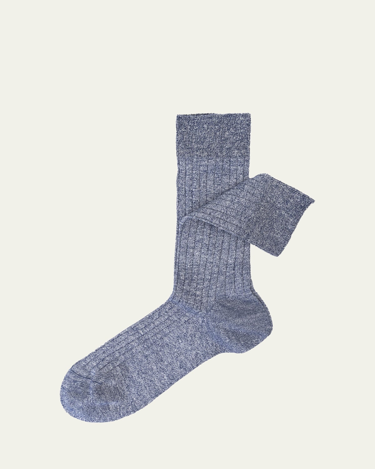 Men's Linen and Cotton Rib Crew Socks