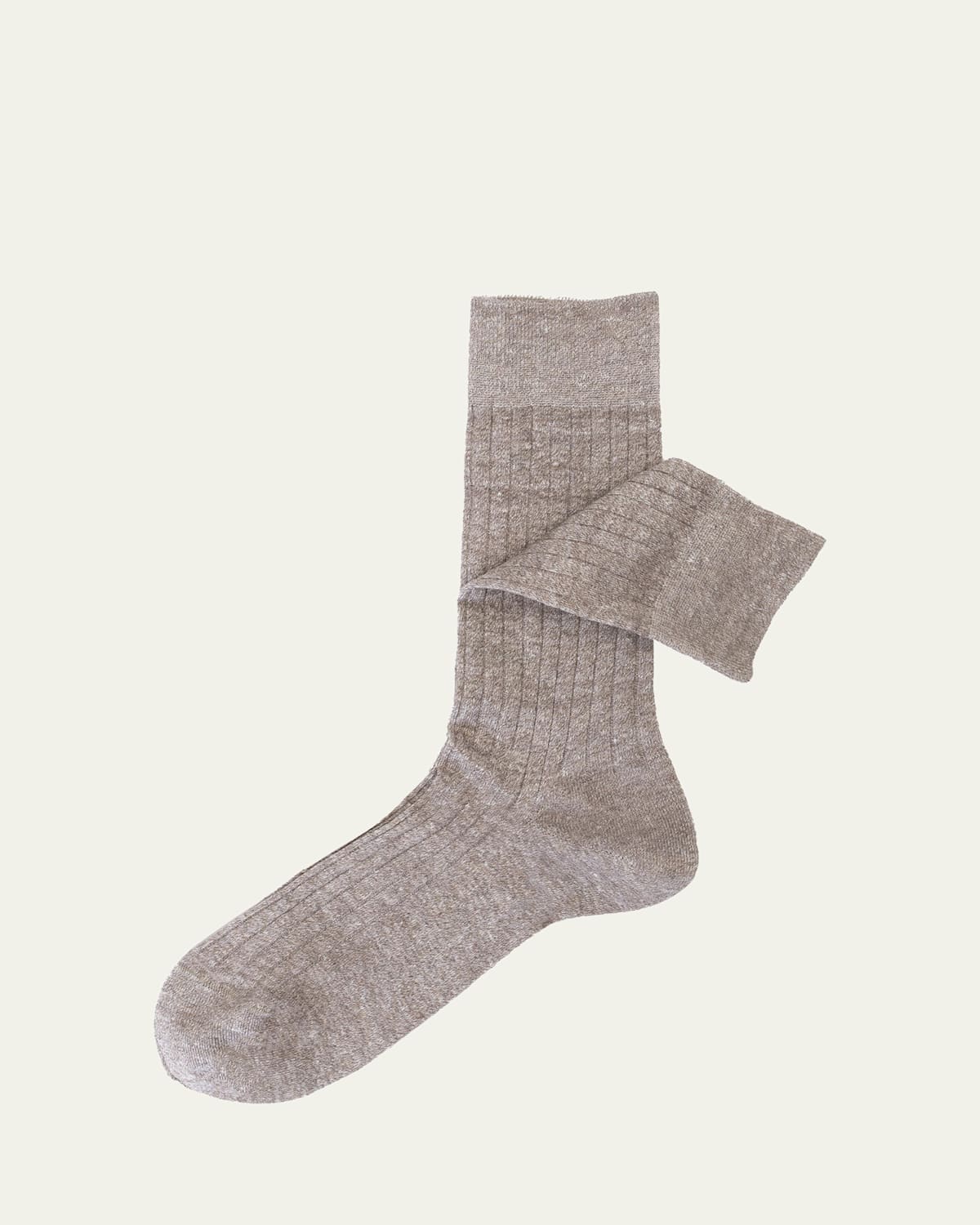 Men's Linen and Cotton Rib Crew Socks