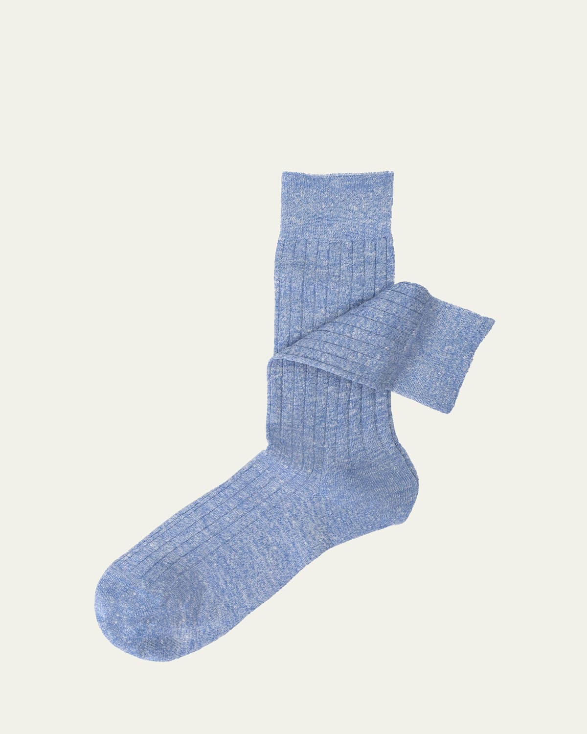 Sozzi Calze Men's Linen and Cotton Rib Crew Socks