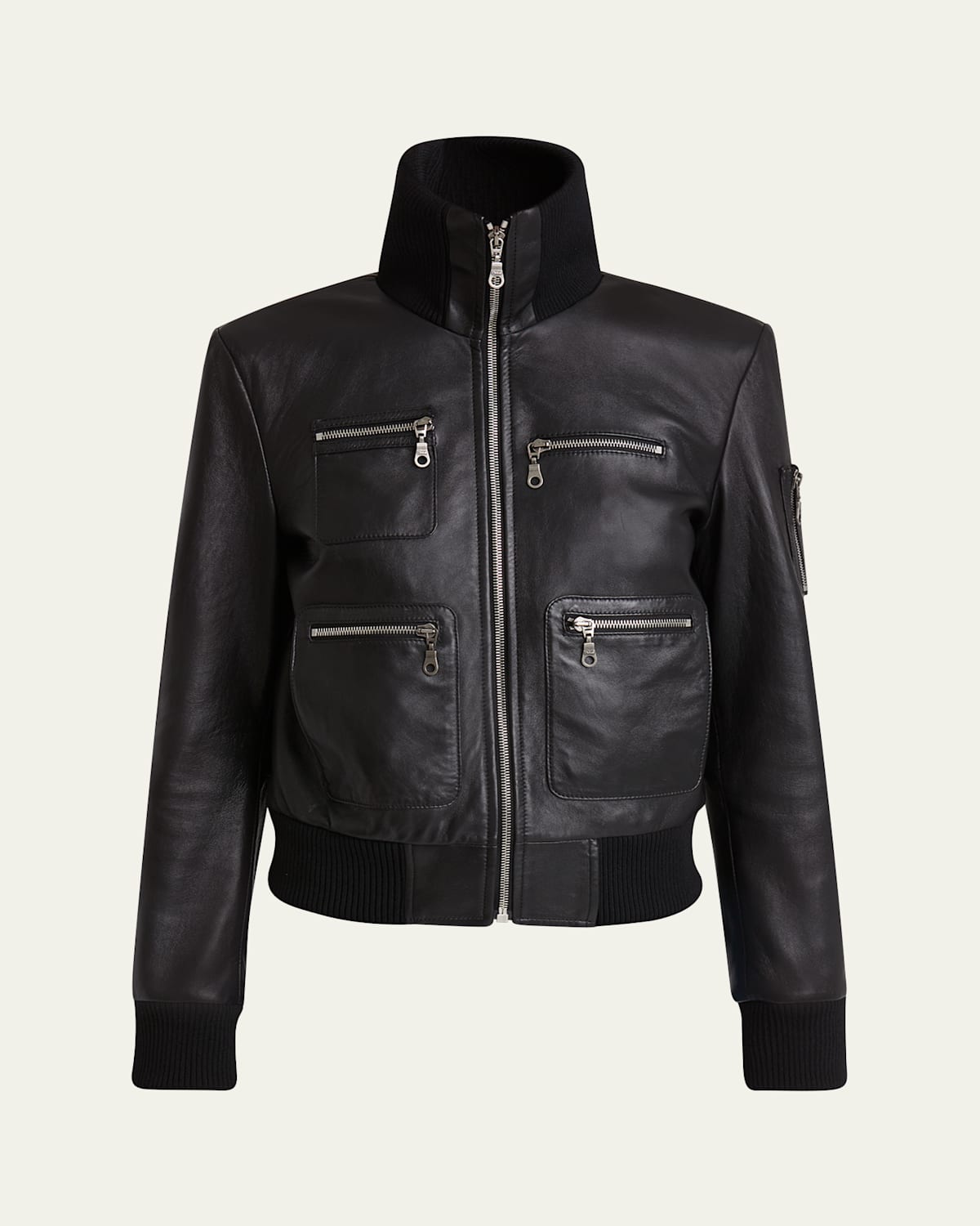 Chloé Leather Bomber Jacket Casual Jackets And Parka In Black